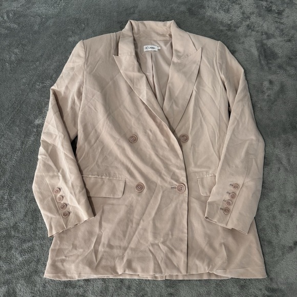 R Label Jackets & Blazers - R‎ Label Double Breasted 100% Silk Pink Blazer Size XS Womens $298 MSRP